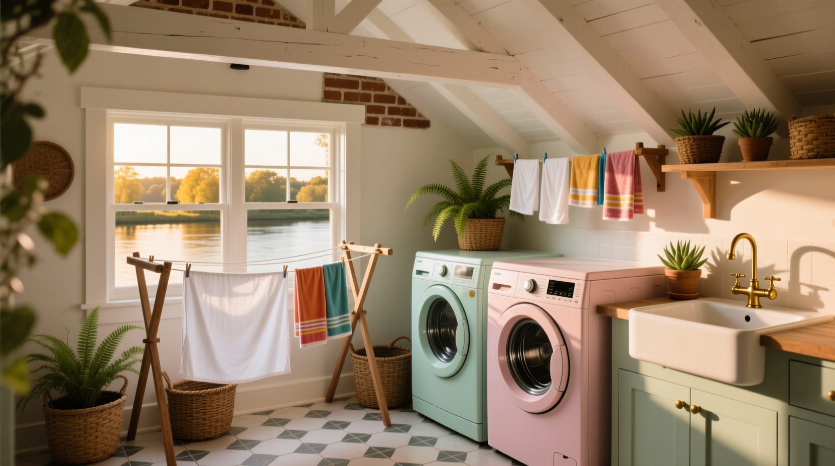 river house upstairs laundry room reveal