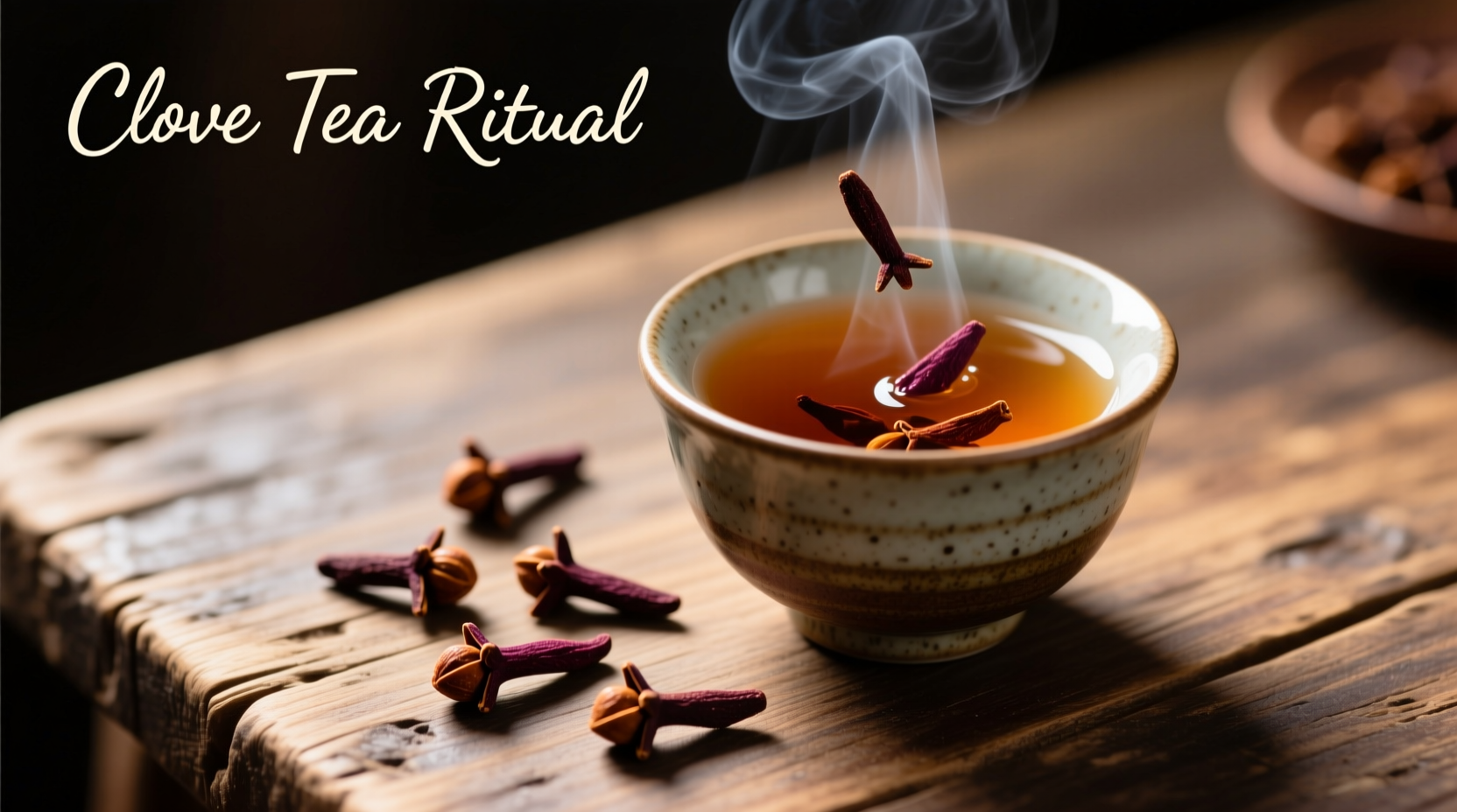 Whole cloves and clove tea preparation