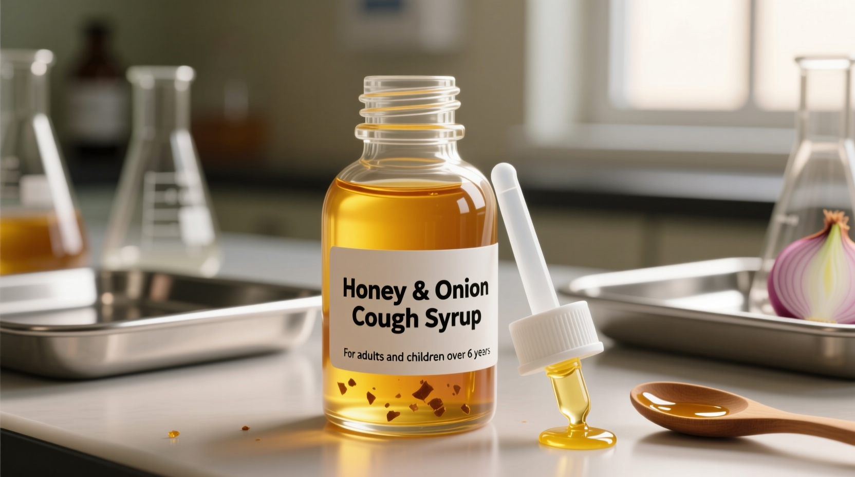 Honey and onion cough syrup preparation