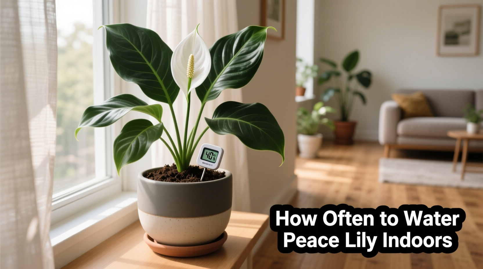 how often to water peace lily indoors