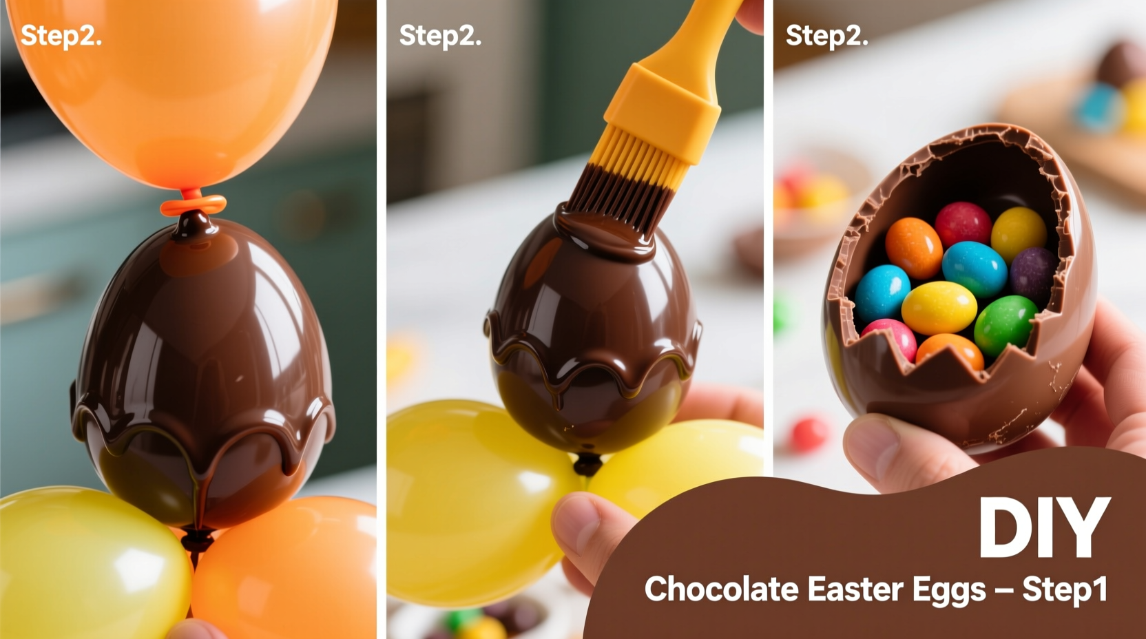 how to make chocolate easter eggs with balloons