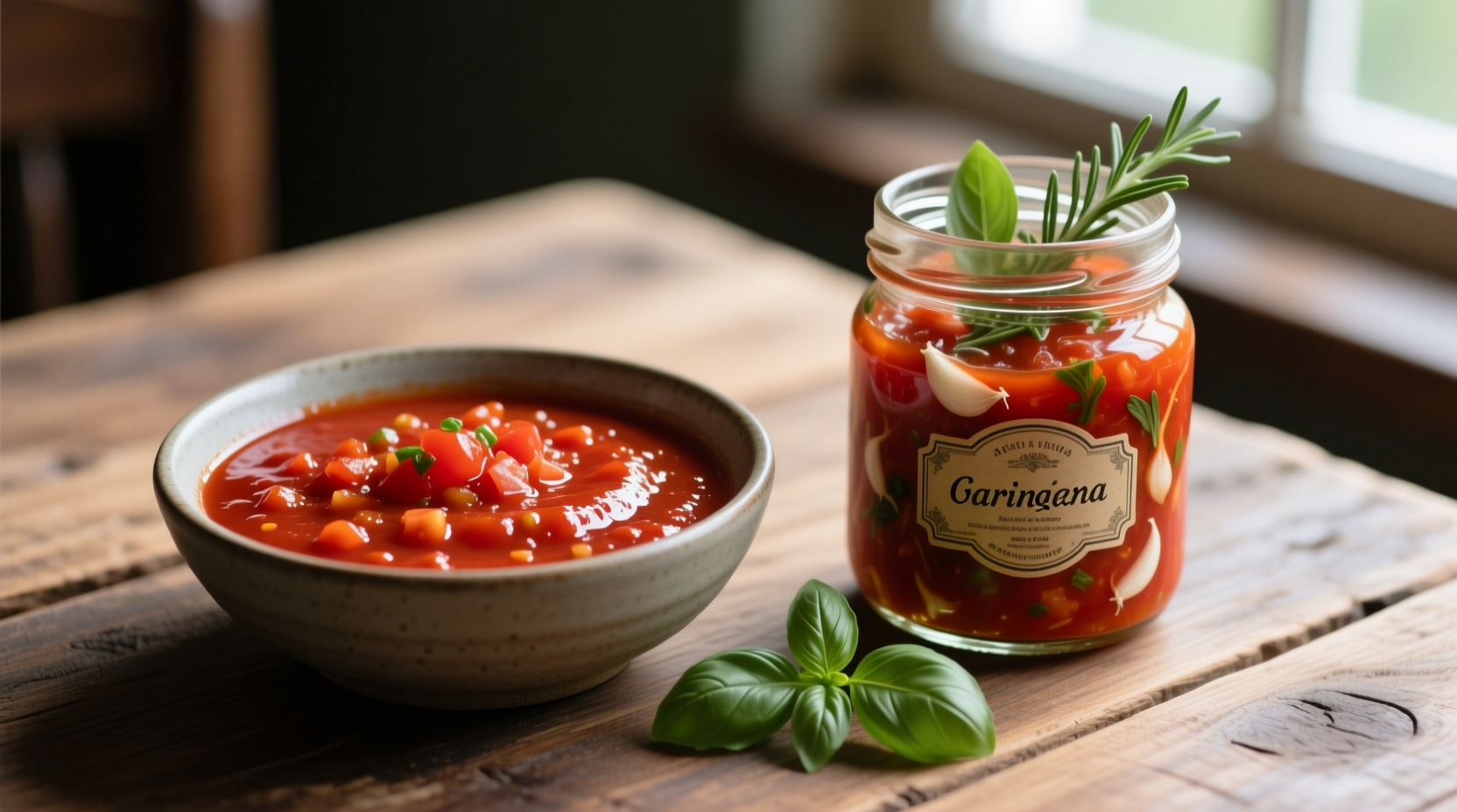 Tomato sauce and marinara side by side comparison