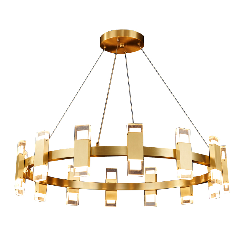 2020 Art New Copper Indoor Fancy Design Sumptuous Pendant LED Chandelier Acrylic Lamps Modern Luxury Living Room Decor Lighting
