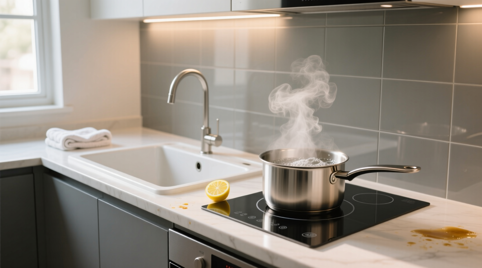 maintain a stink free kitchen sink with the boiling wa