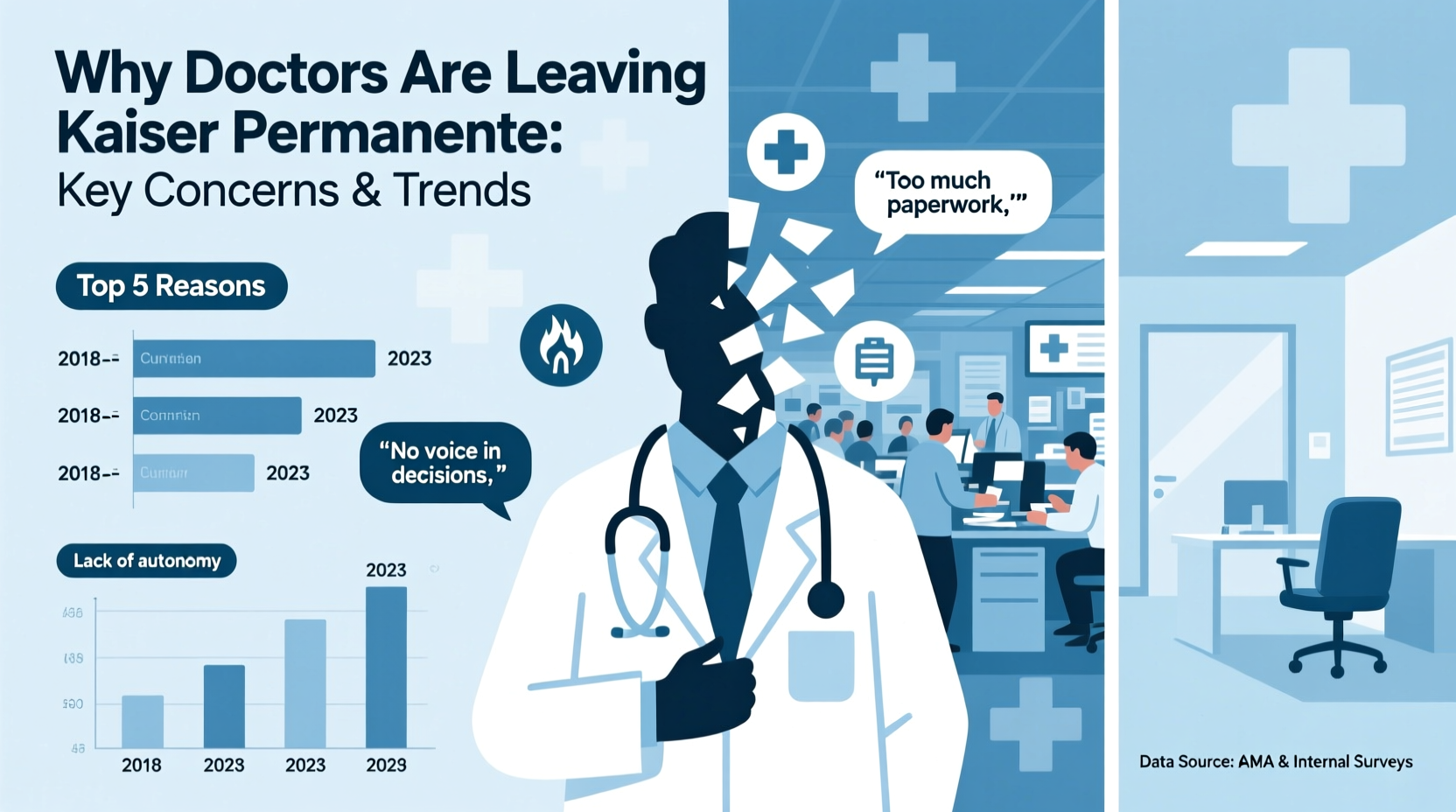 why are doctors leaving kaiser permanente reasons concerns