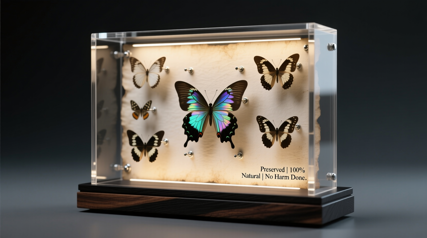 floating frame or shadow box for butterflies which display looks best and keeps them safe