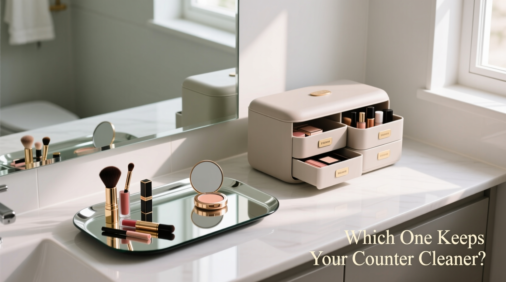 mirrored tray vs vanity organizer which one actually keeps your counter cleaner