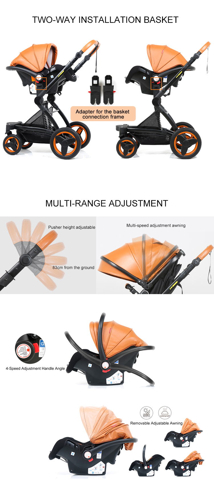 2019 hot mom baby stroller 3 in 1 magic stroller baby