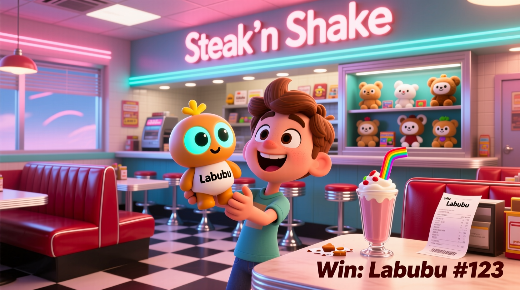 how to win a labubu at steak n shake