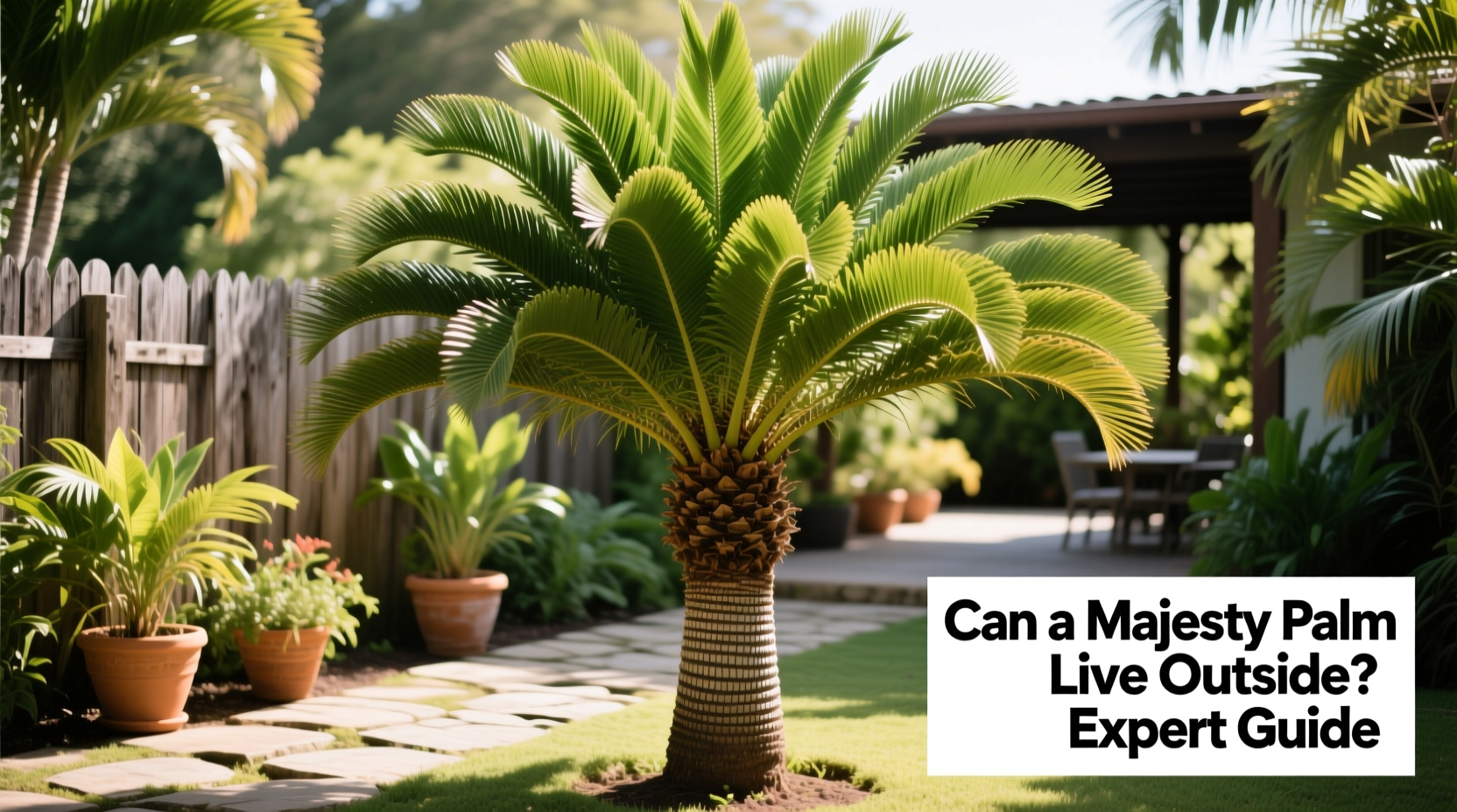 can a majesty palm live outside