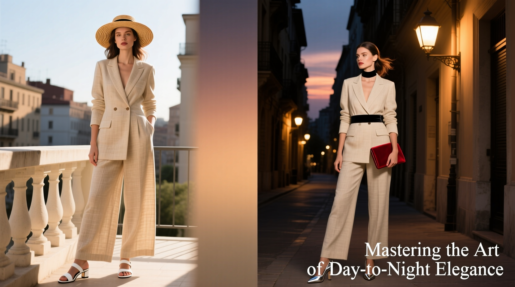 mastering the art of transitioning a linen dress suit from day to night with effortless style