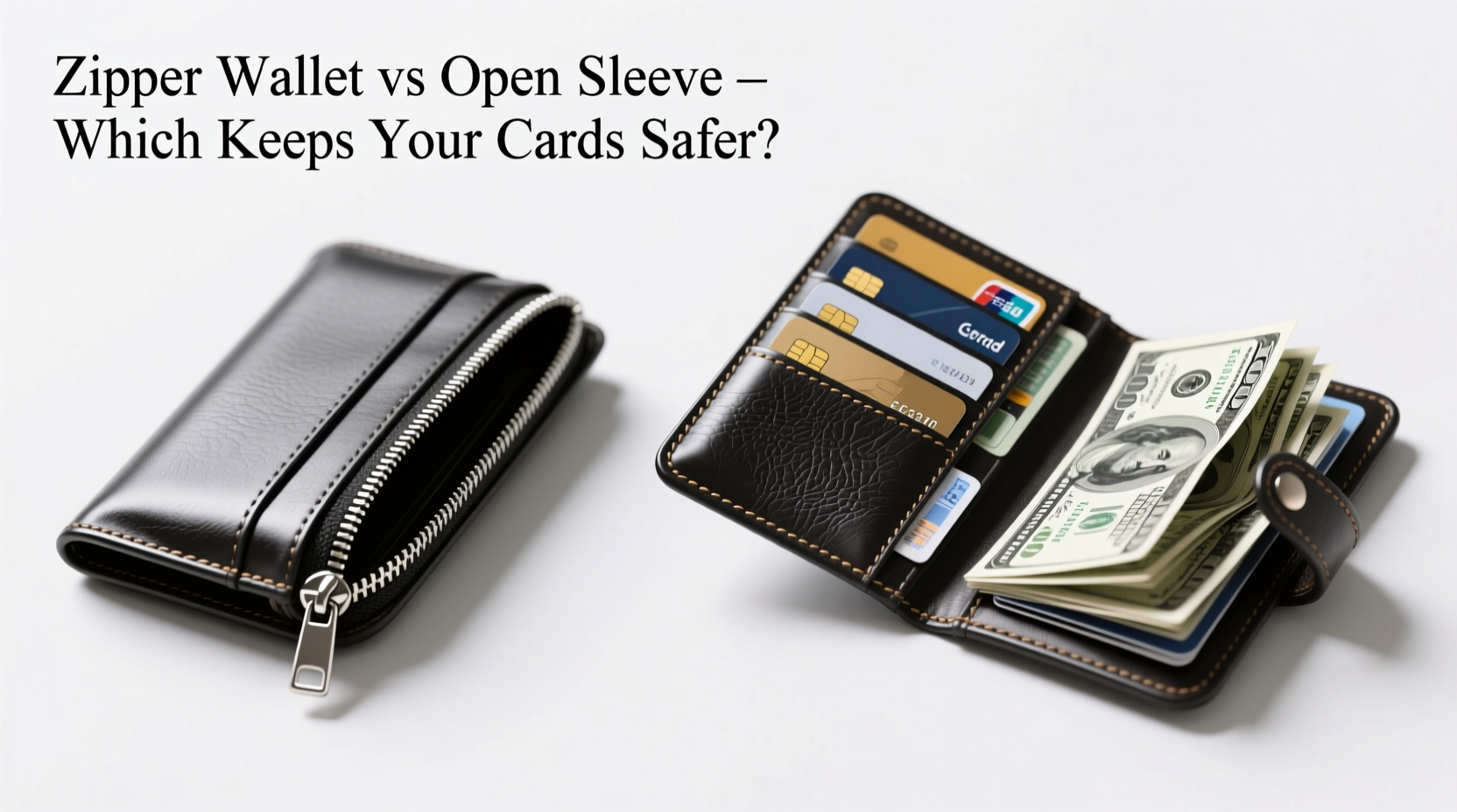 zipper card wallet vs open card sleeve are my cards actually safer with a zipper