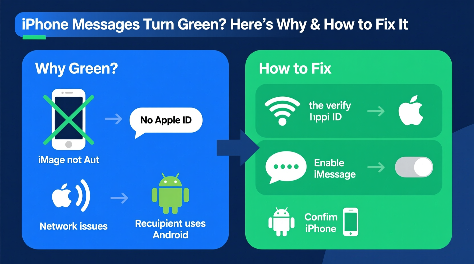 why are my iphone messages green causes and how to fix