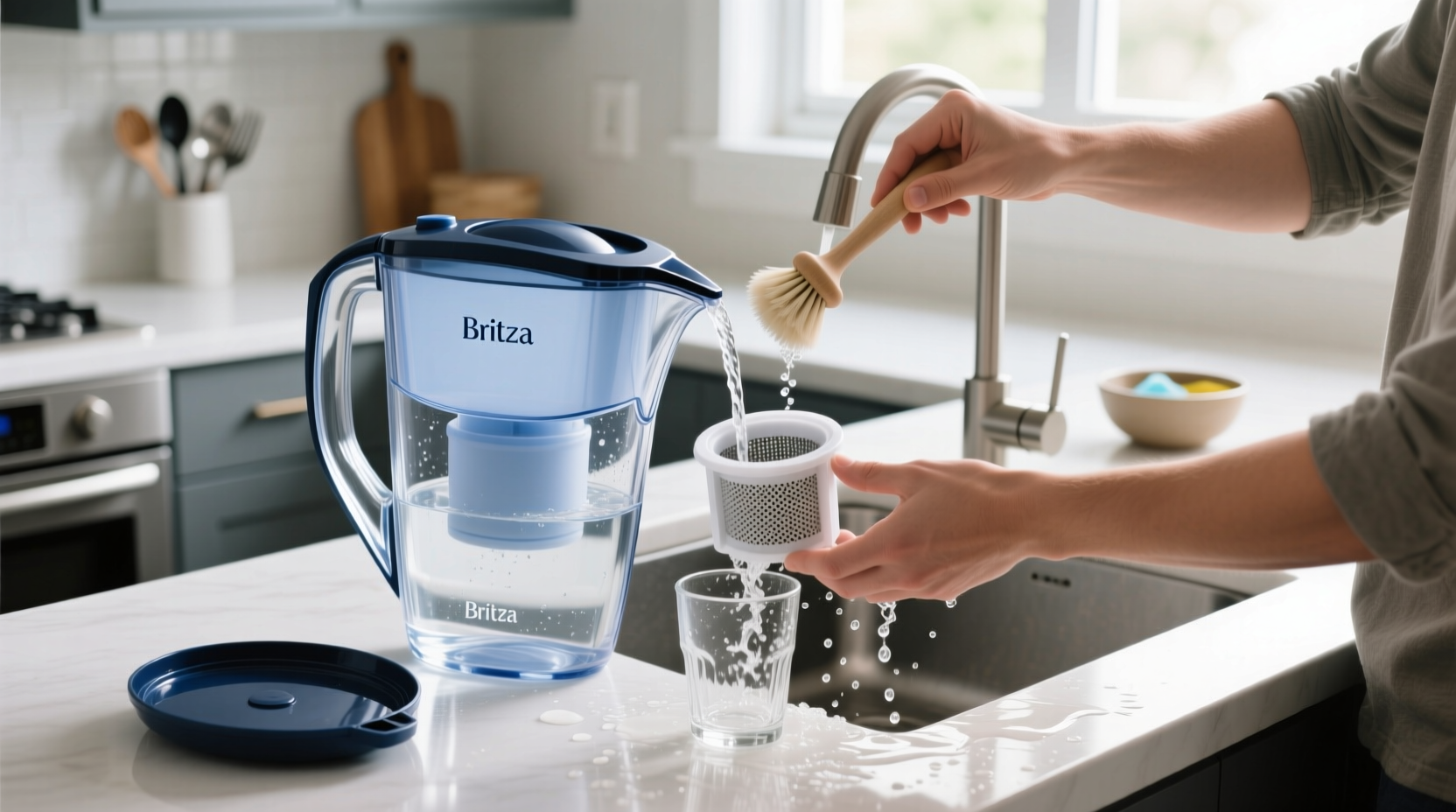how to clean a brita pitcher