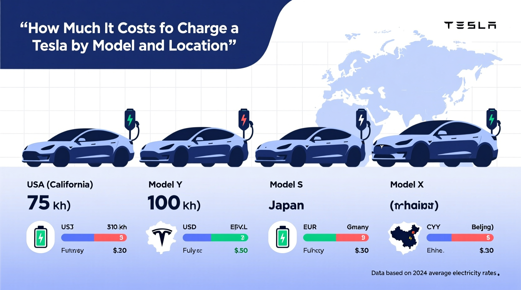 how much does it cost to charge a tesla car