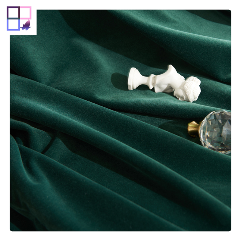 Luxury dark green velvet curtains linen fabric home window curtains for the living room bedroom