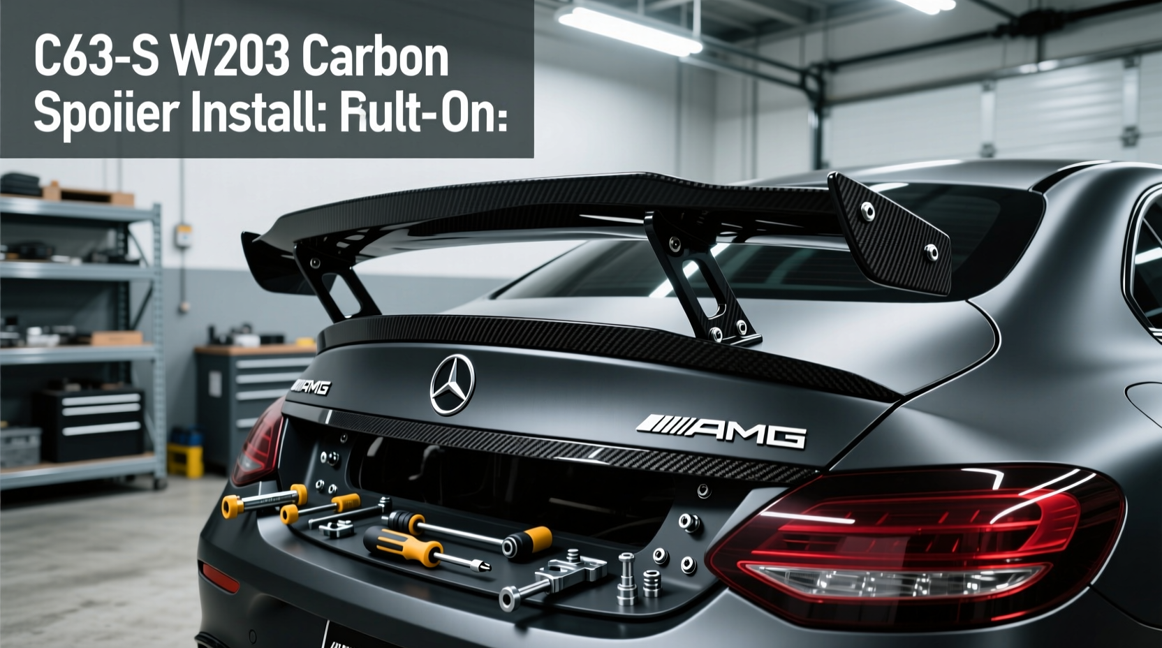 c63s w205 carbon spoiler install