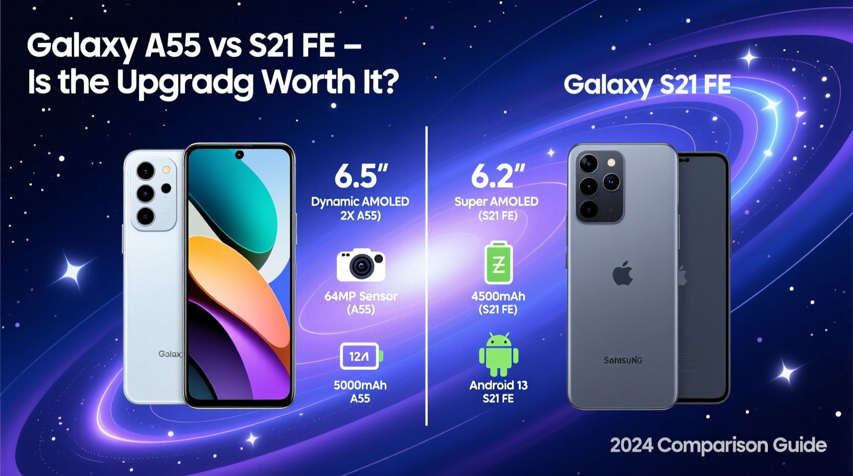 galaxy a55 vs s21 fe is the newer model actually worth the upgrade