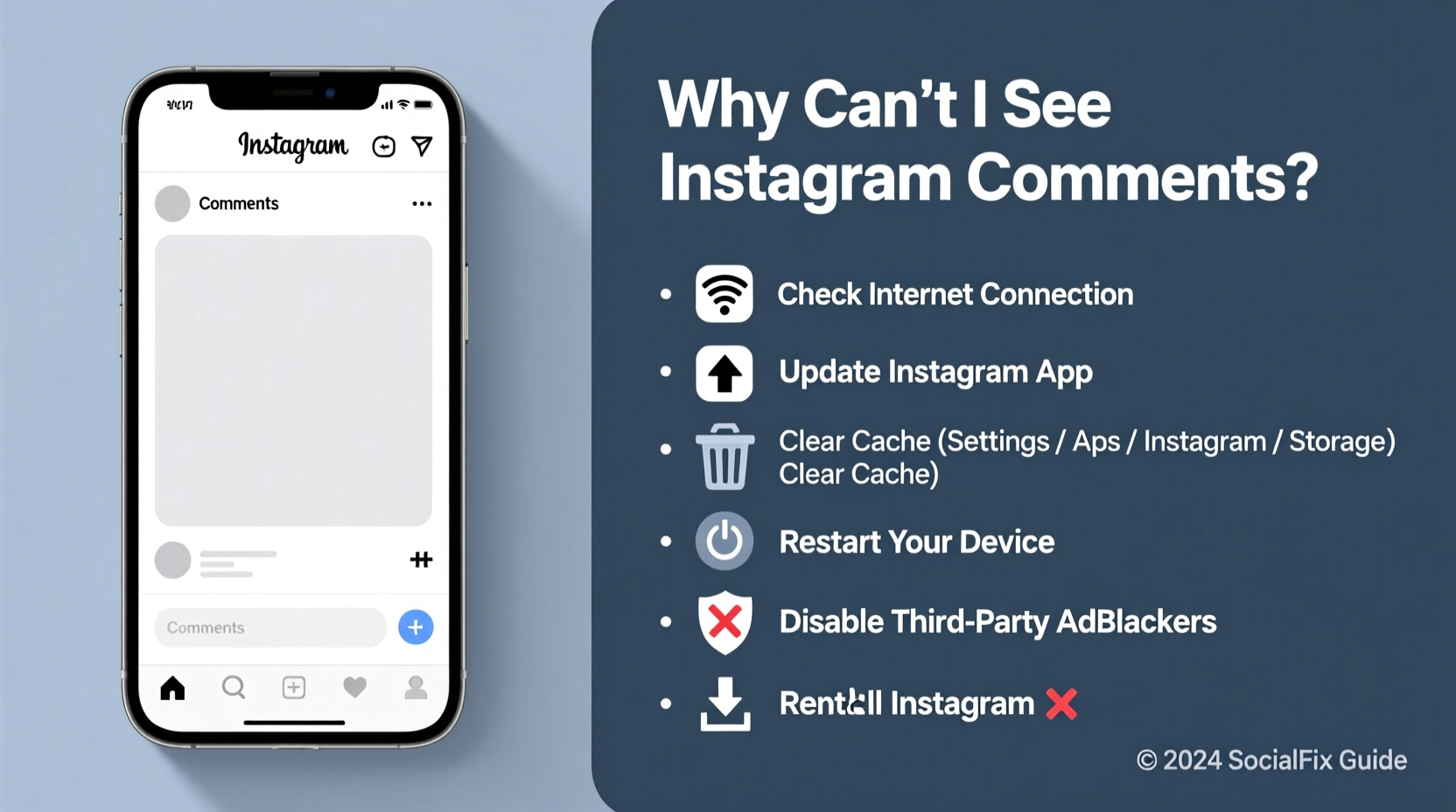 cant see instagram comments reasons how to fix it