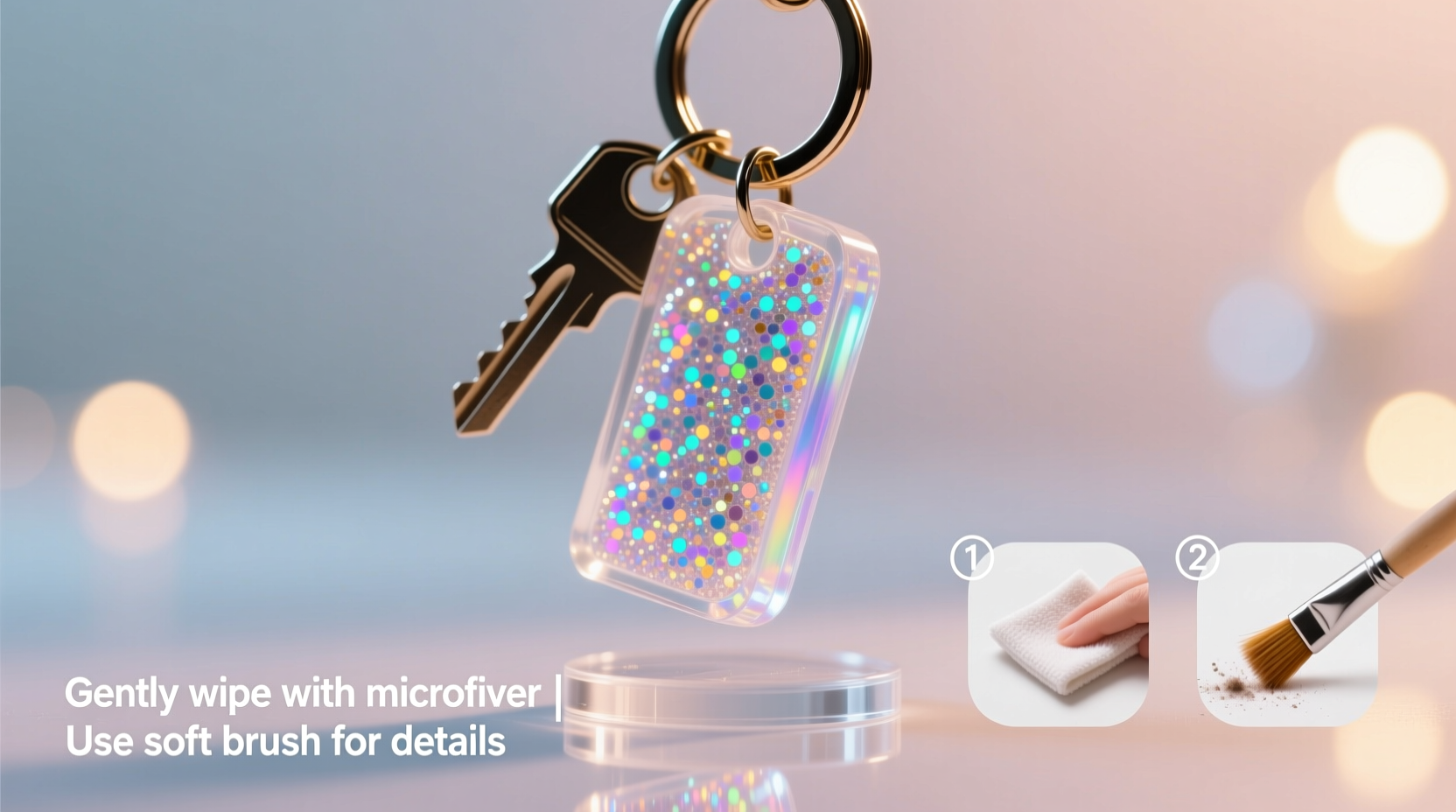 effective methods to clean and preserve the sparkle of glittery resin keychains