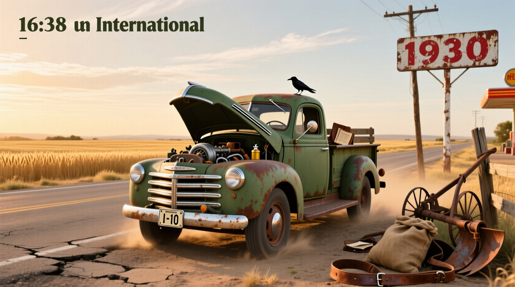 1938 International D-2 pickup truck in restored condition on a rural road