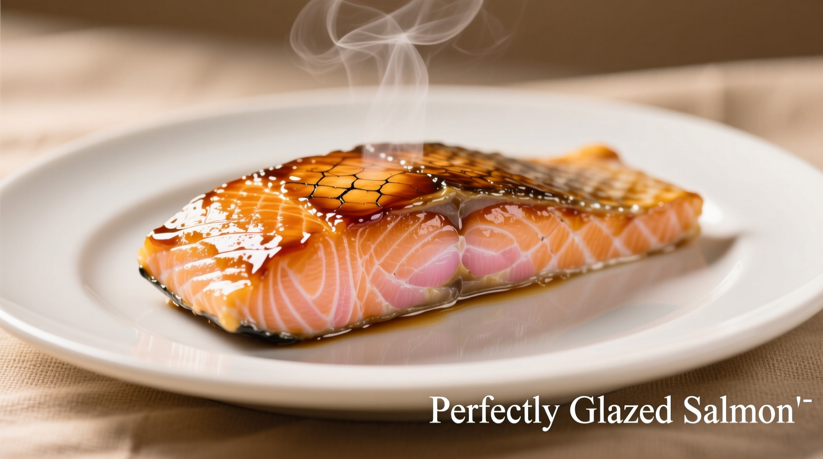 Perfectly glazed salmon with crispy skin