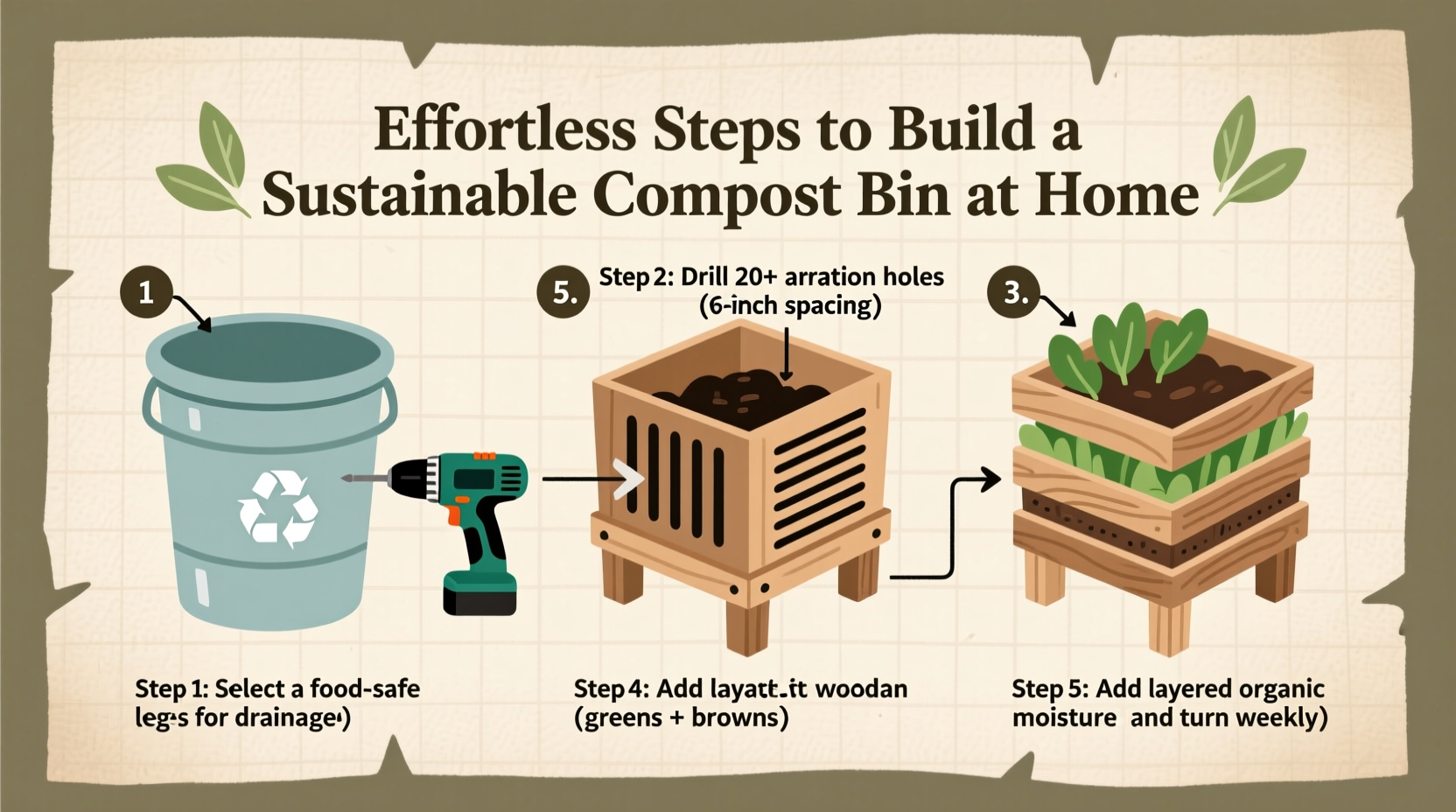 effortless steps to build a sustainable compost bin at home