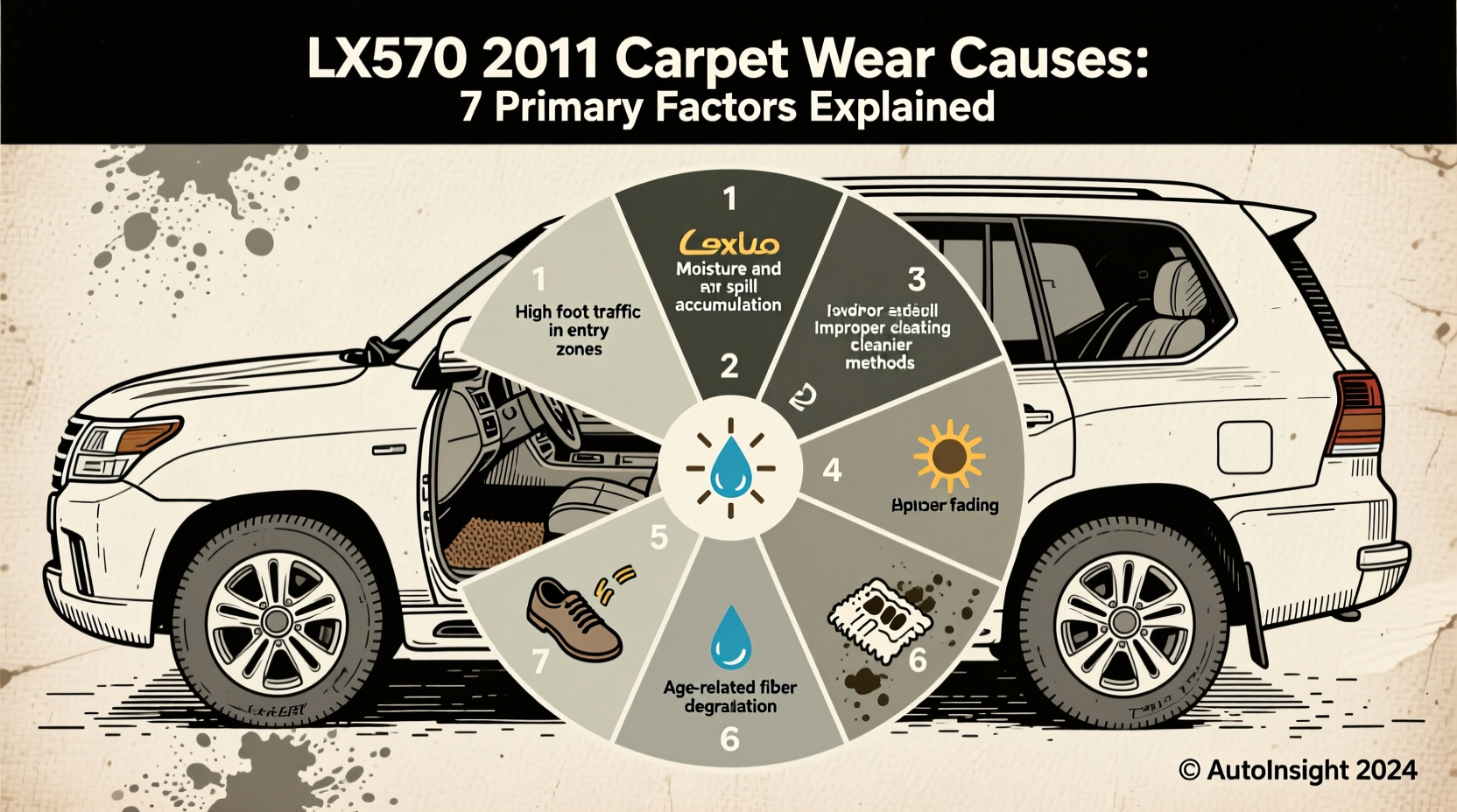 lx570 2011 carpet wear causes