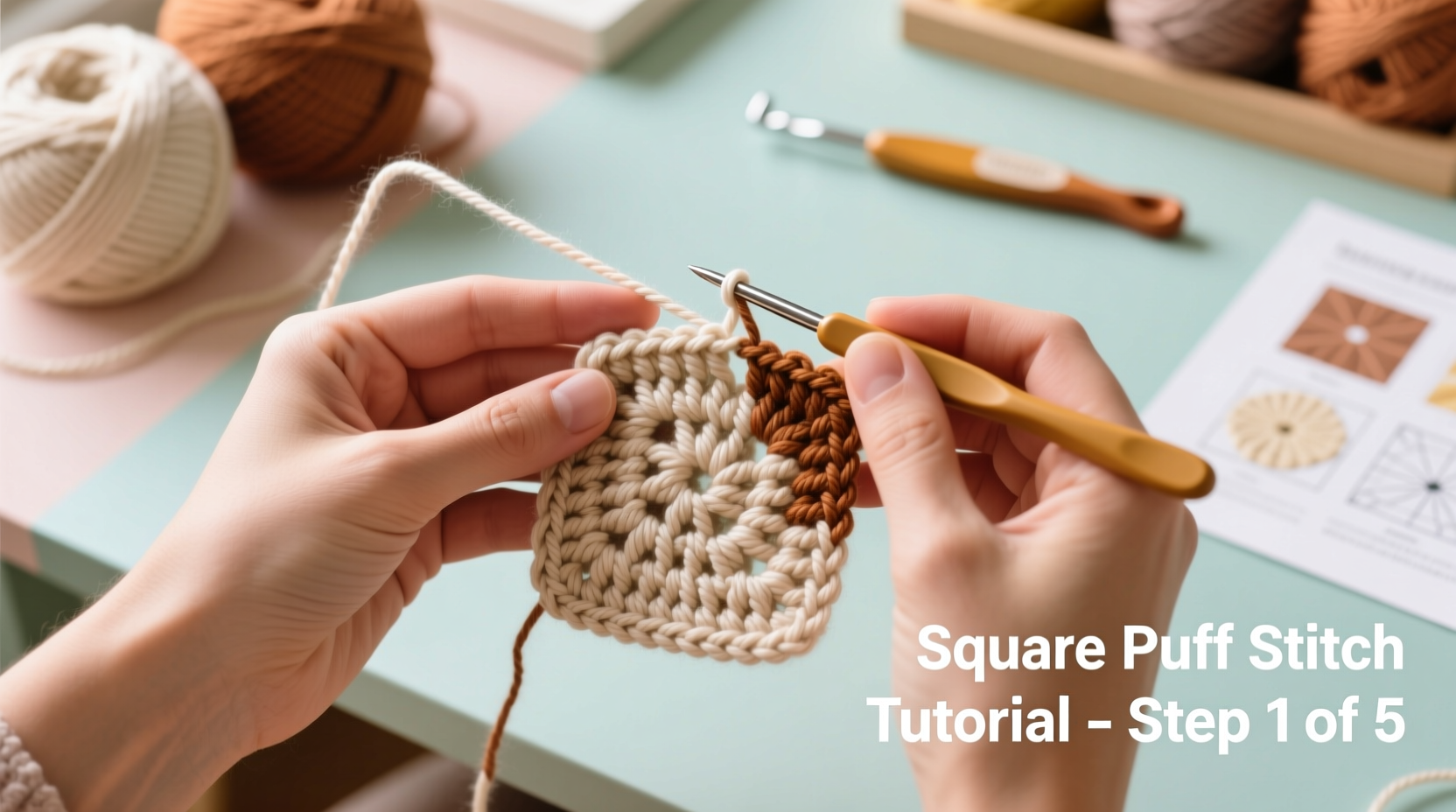 mastering the square puff stitch step by step crochet tutorial for beautiful textured squares
