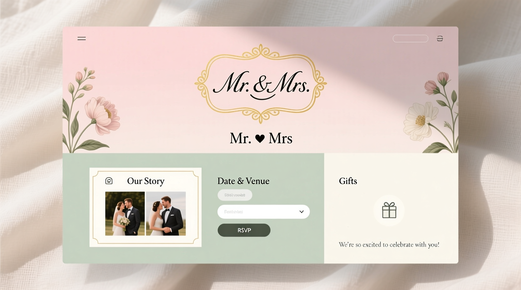 what to put on wedding website