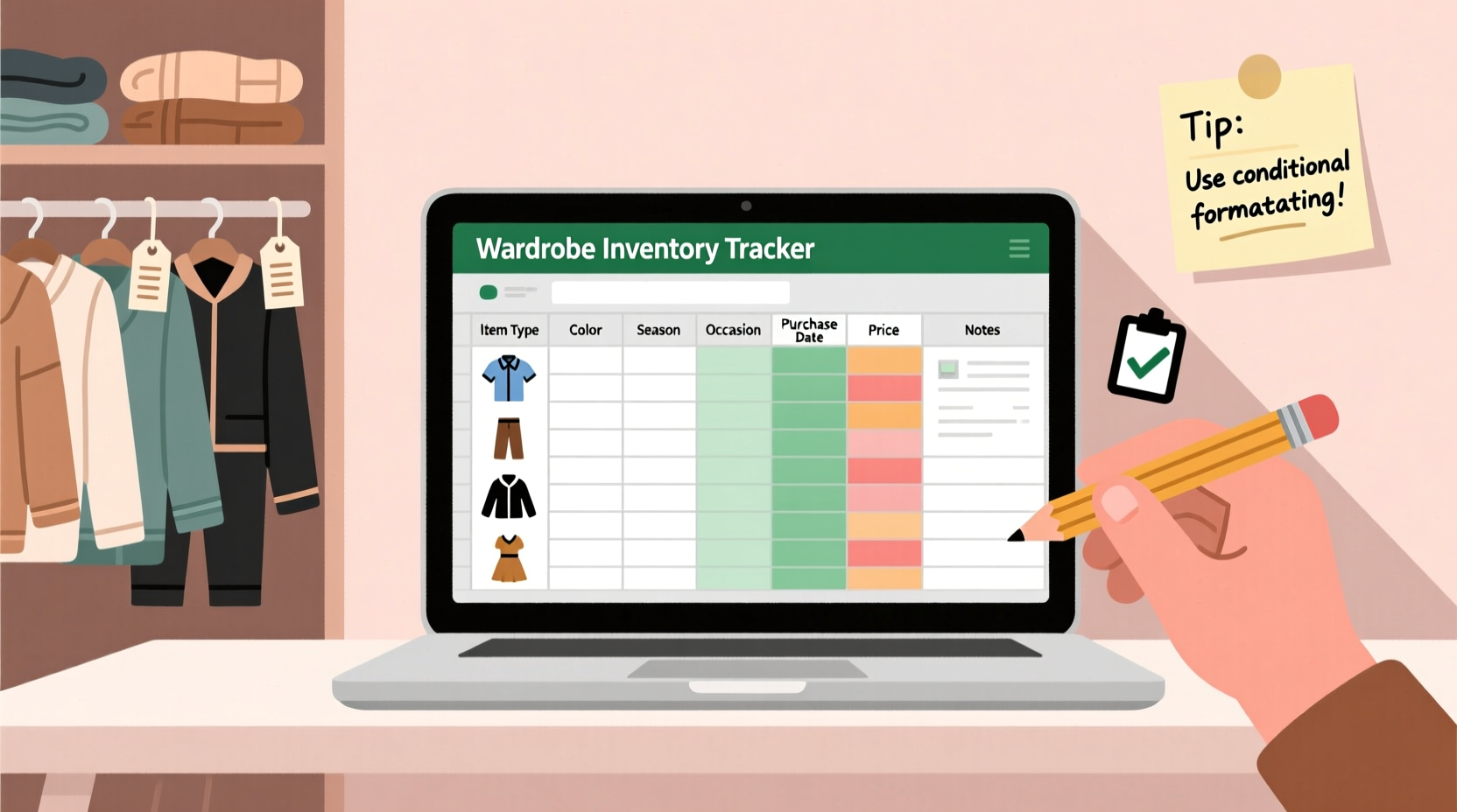effortless clothing inventory step by step guide to creating an excel tracker for your wardrobe