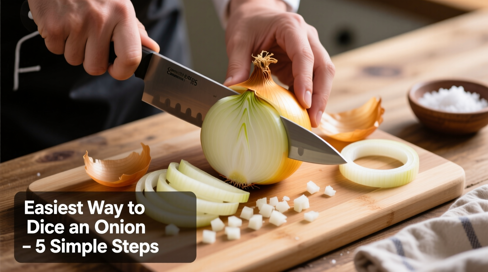 easiest way to dice an onion