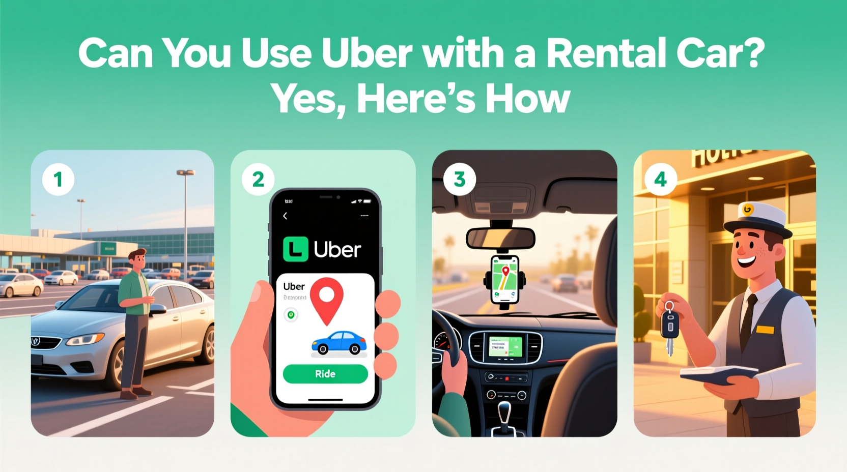 can you use uber with a rental car