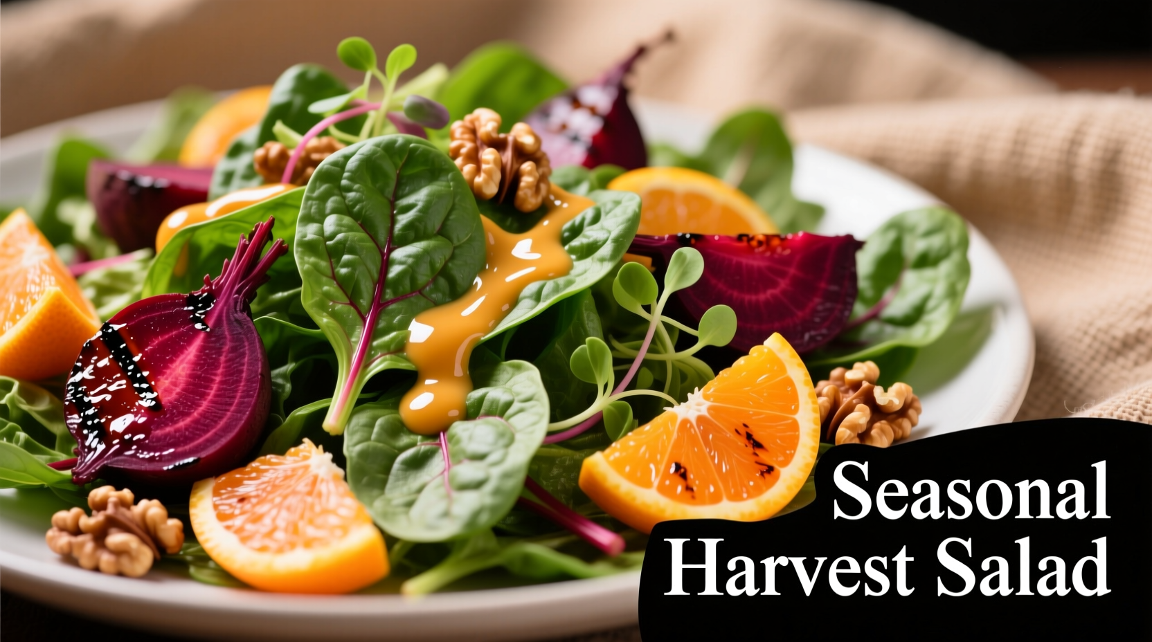 Vibrant spinach beet salad with roasted beets and citrus dressing