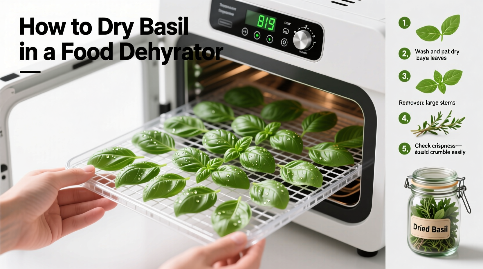 how to dry basil in a food dehydrator