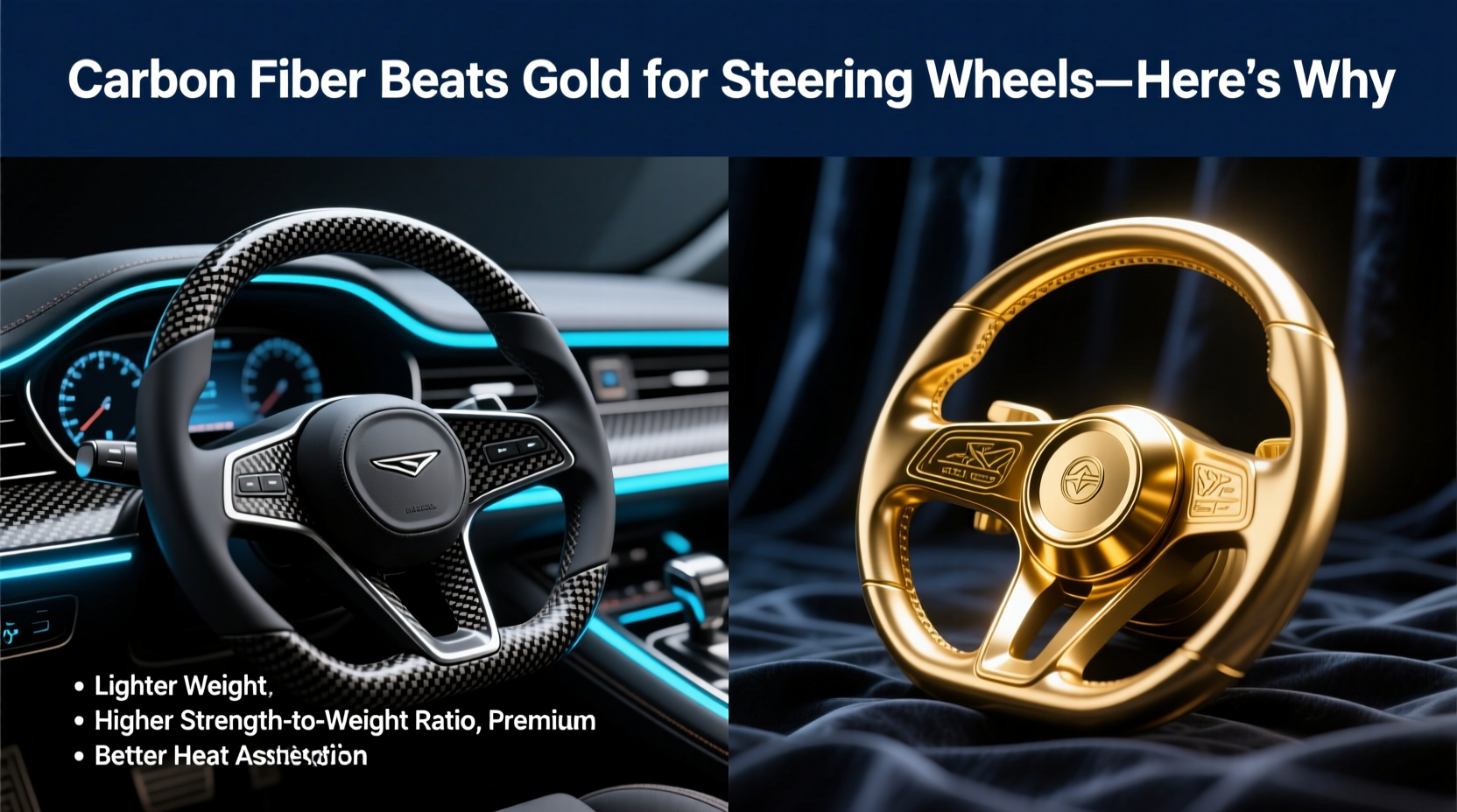 gold vs carbon fiber steering wheel