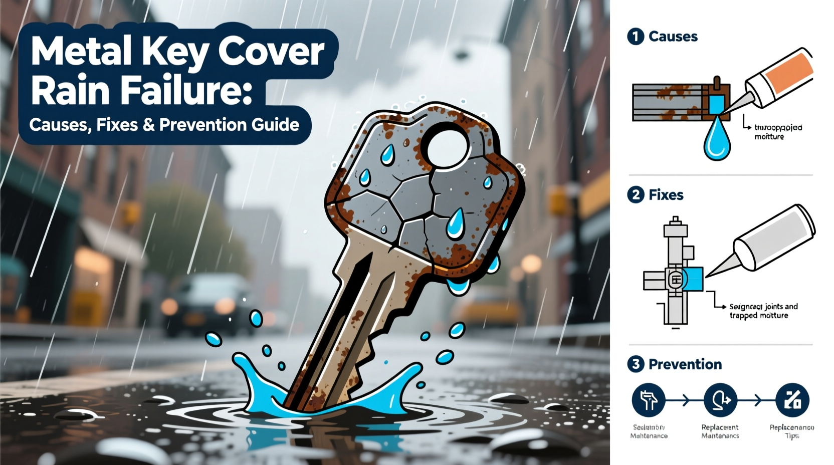metal key cover rain failure