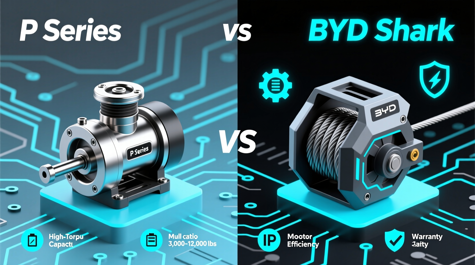 p series vs byd shark winches