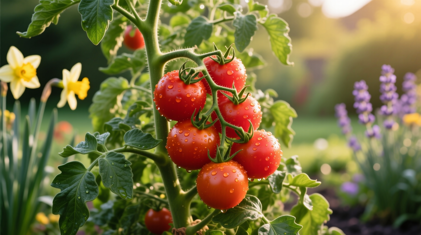 Jet Star tomato plant with red fruits