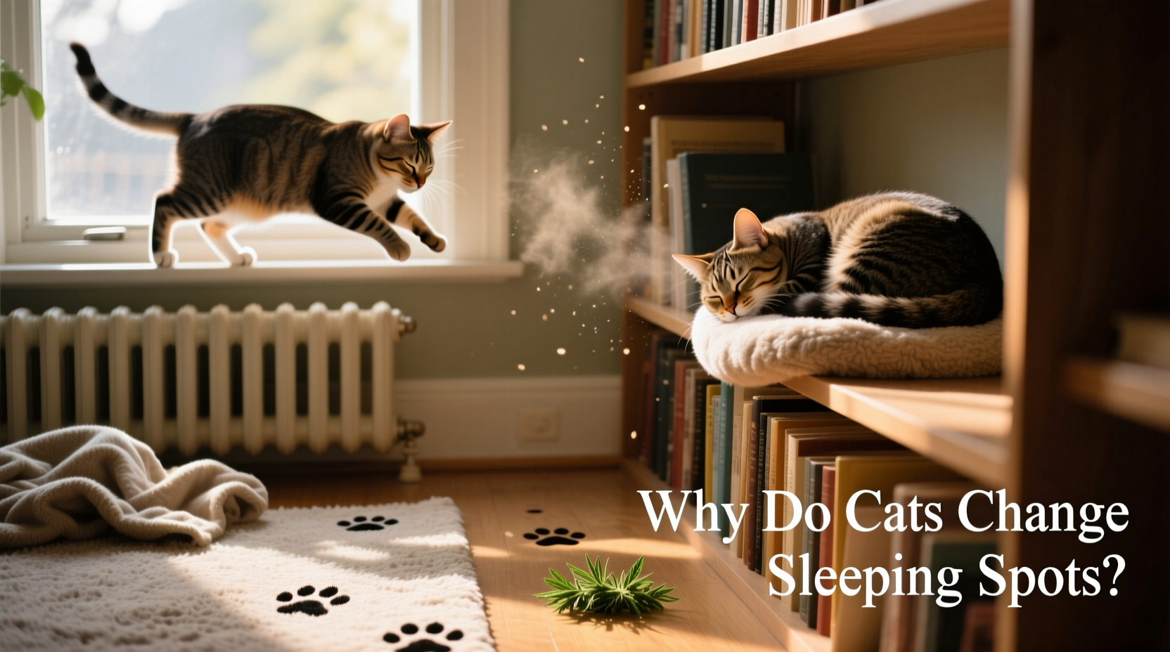 why do cats change sleeping spots reasons what it means