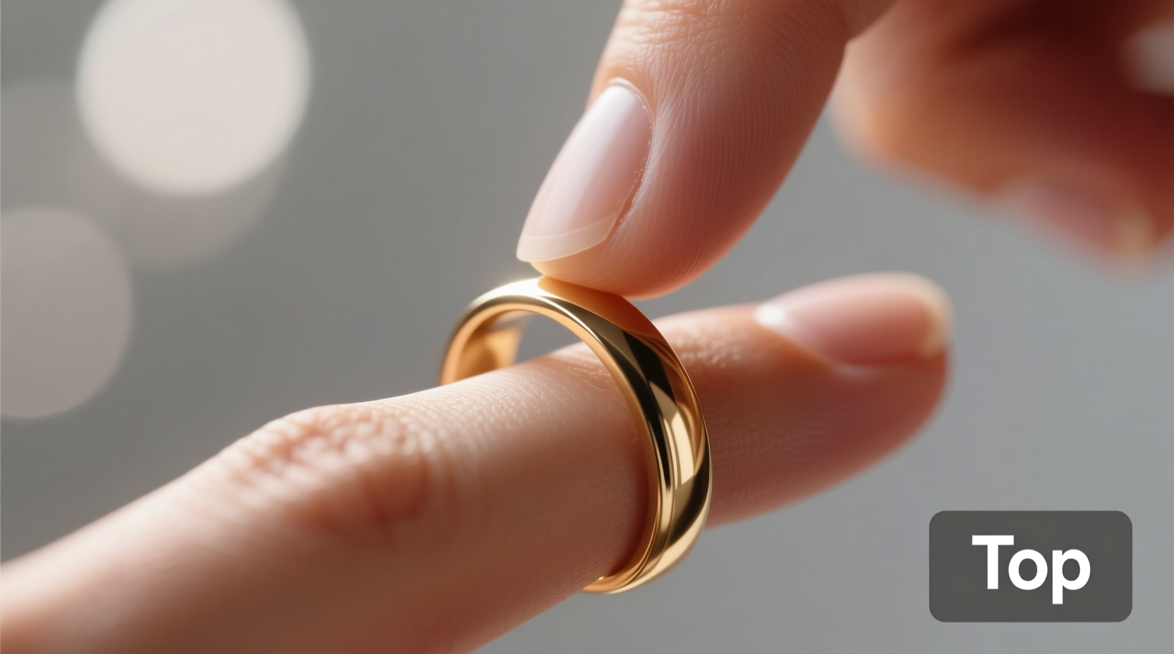 does the wedding band go on top or bottom