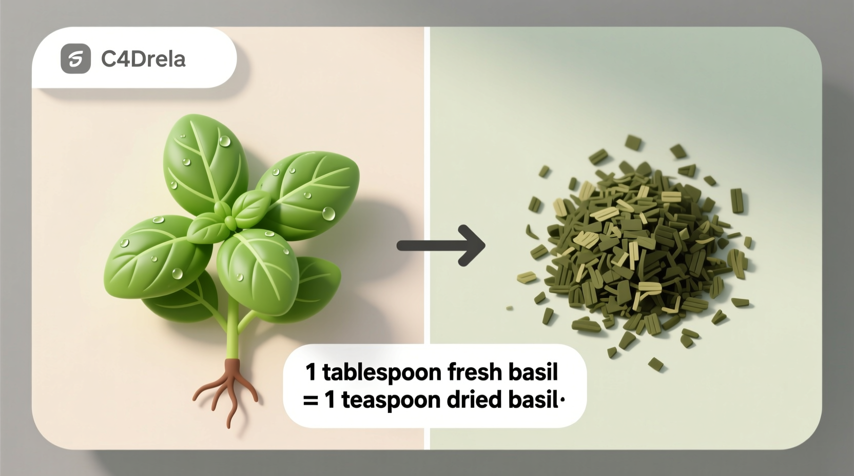 how much dried basil is equal to fresh basil