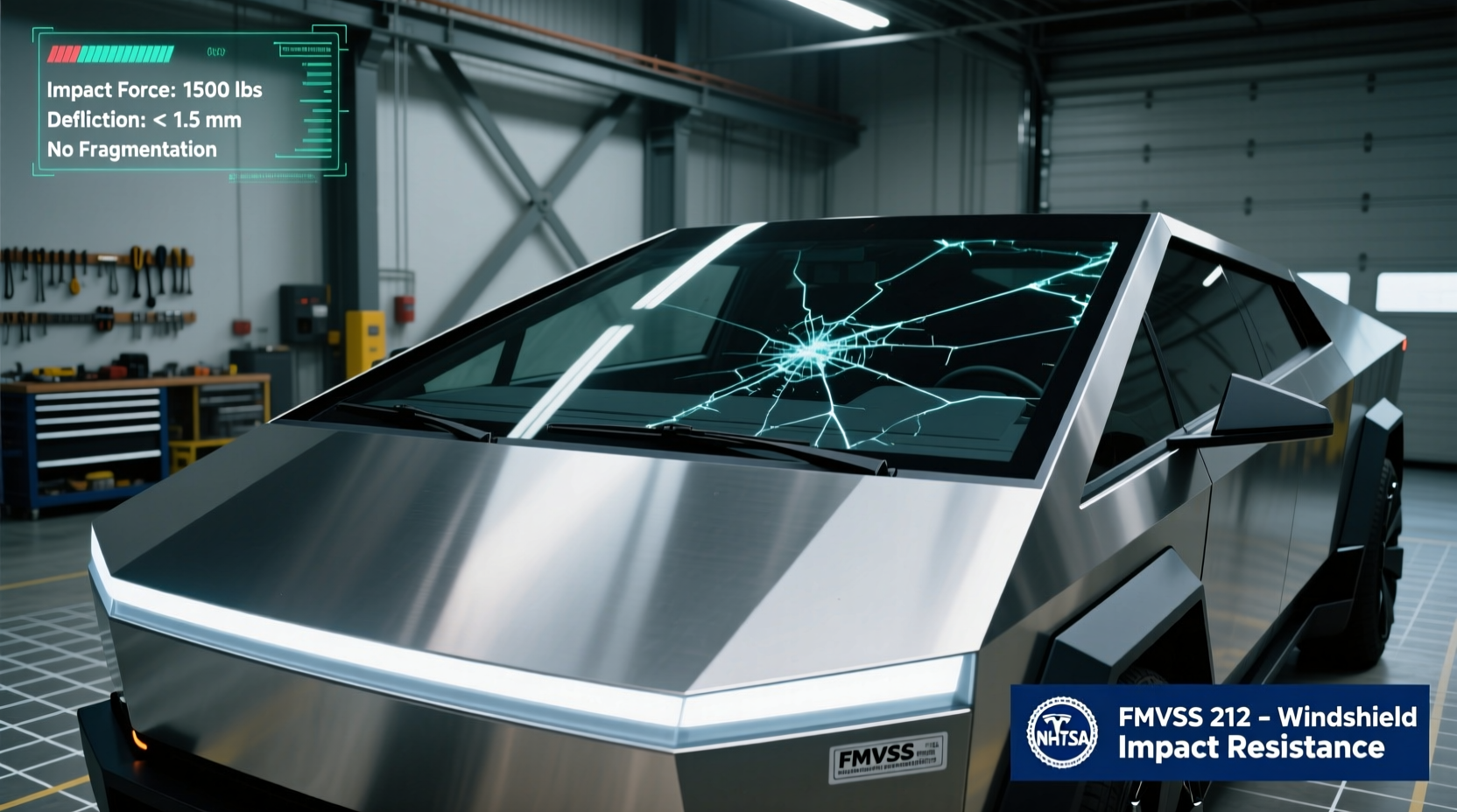 cybertruck windshield regulatory compliance