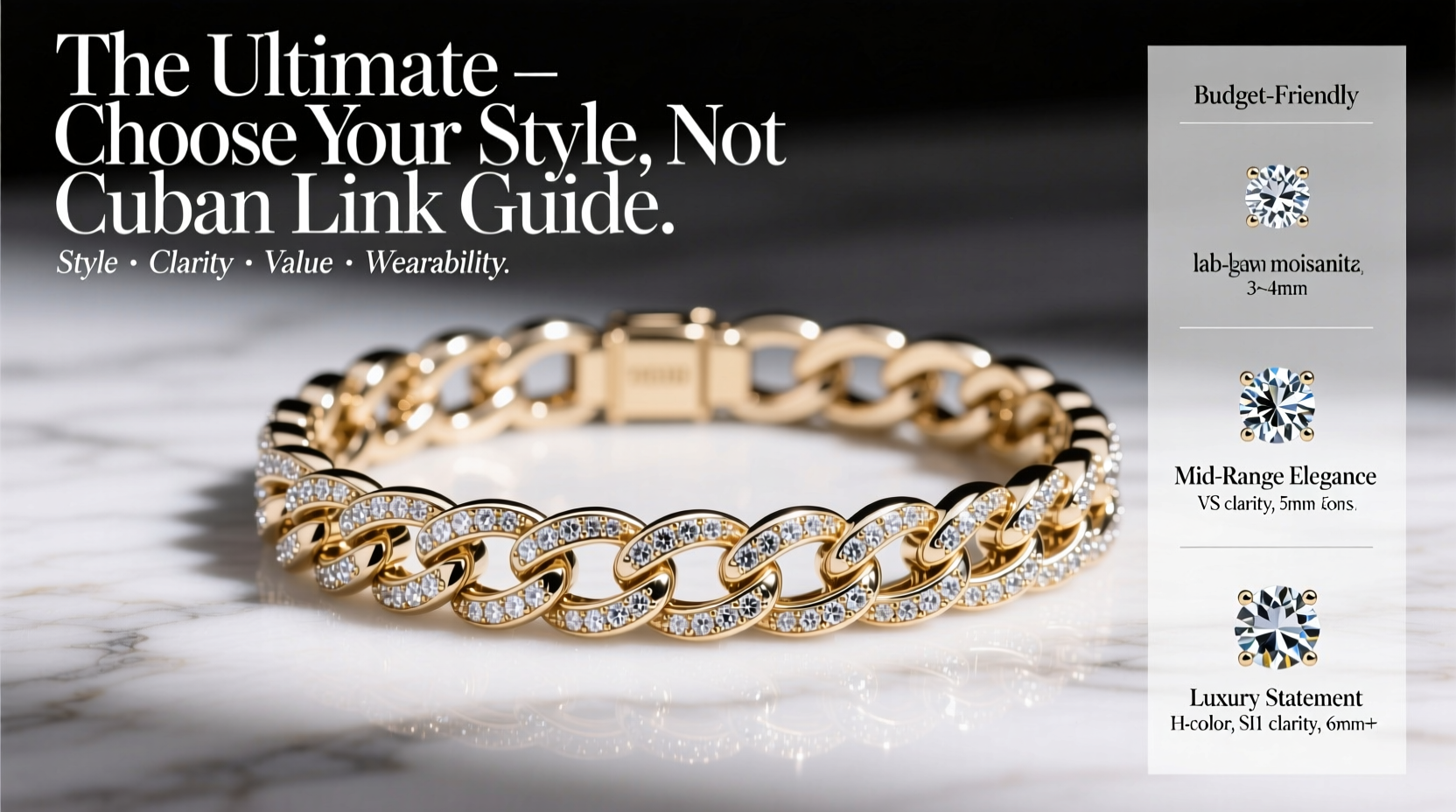 a complete guide to selecting the ideal moissanite cuban link bracelet for your style and budget