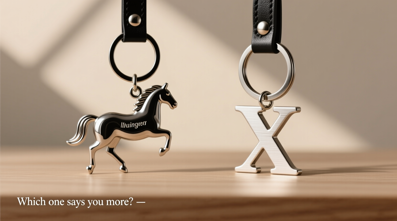 horse keychain vs initial keychain which one says you more