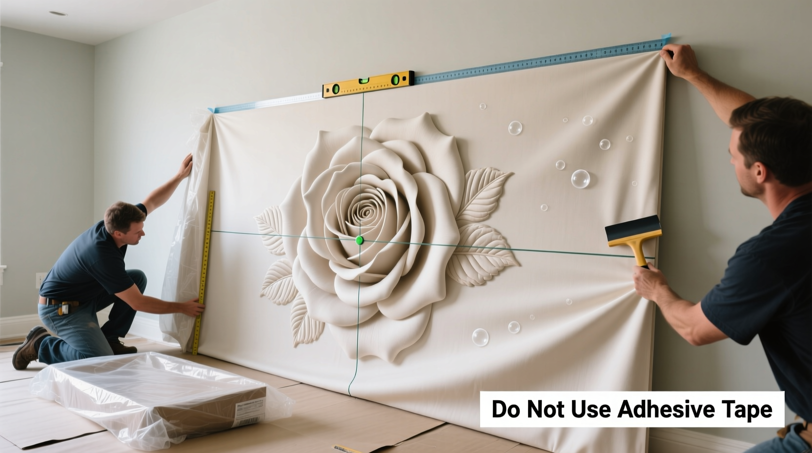 step by step guide to hanging a large american home soft furnishing rose niche art mural without damage