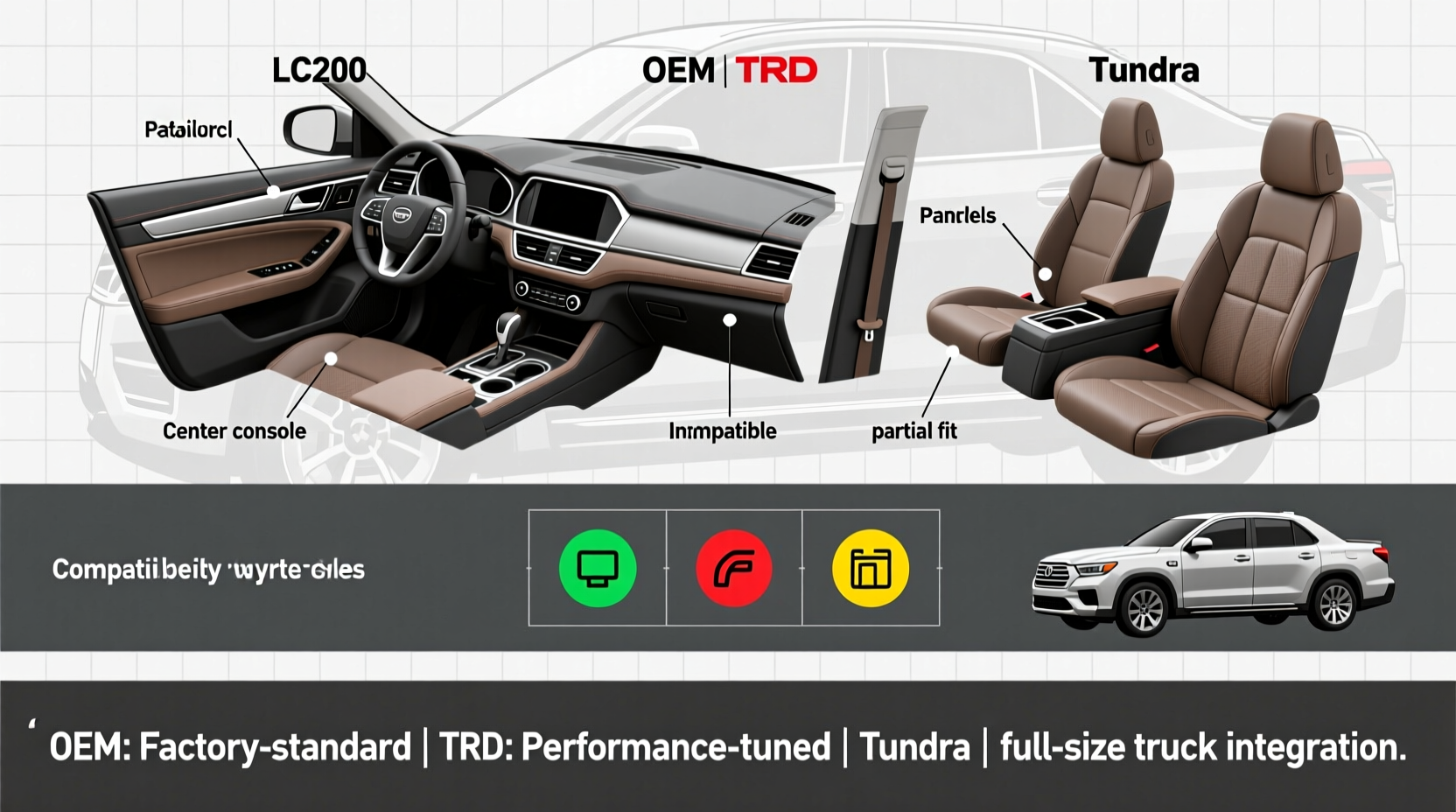 lc200 interior parts oem vs trd vs tundra