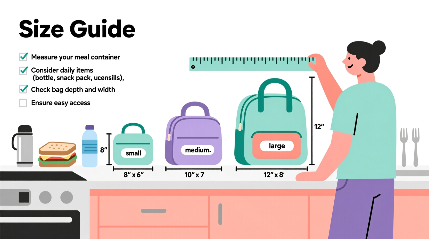 how to accurately measure and choose the best lunch bag size for your daily needs