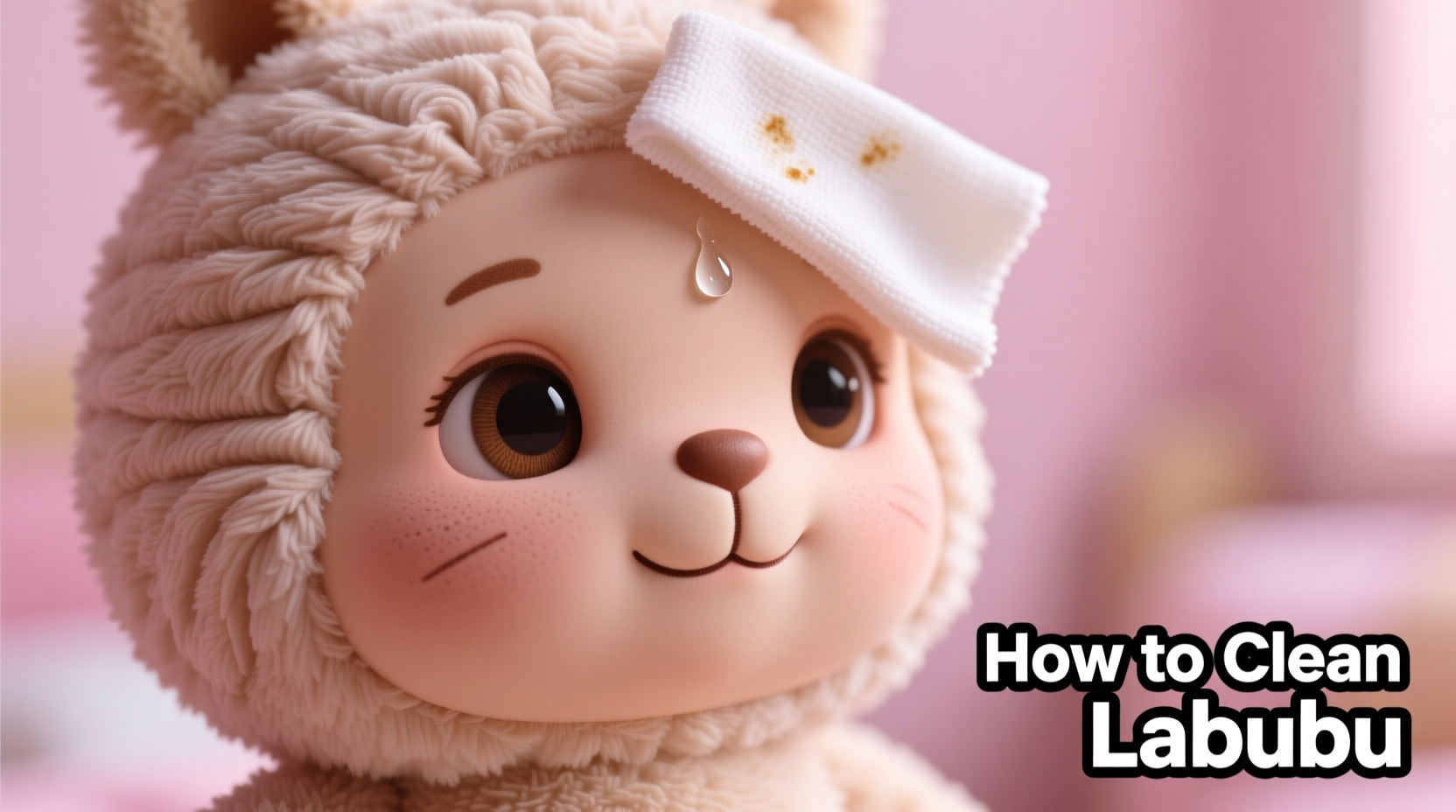 how to clean the face of labubu