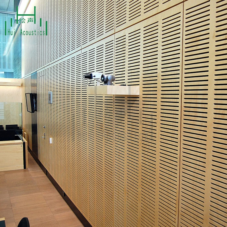 U MDF Slotted Wooden Acoustic Panel Perforated Wooden Acoustic Panel Soundproof Panels for hotel wall and ceiling